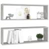 Wall Cube Shelf Set - 2 pcs Concrete Grey | Hipomarket UK