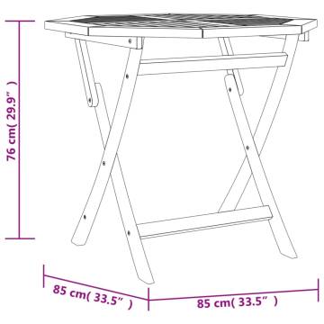 Folding Garden Table 85x85 cm | Solid Teak Wood Furniture