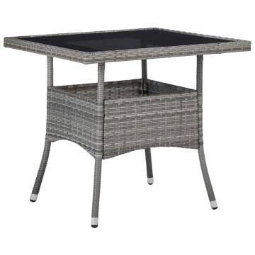 Stylish Grey Poly Rattan Outdoor Dining Table | Hipomarket