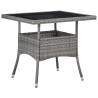 Stylish Grey Poly Rattan Outdoor Dining Table | Hipomarket