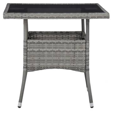 Stylish Grey Poly Rattan Outdoor Dining Table | Hipomarket