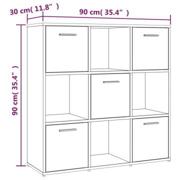 Book Cabinet Smoked Oak 90x30x90 cm - Modern Storage Solution