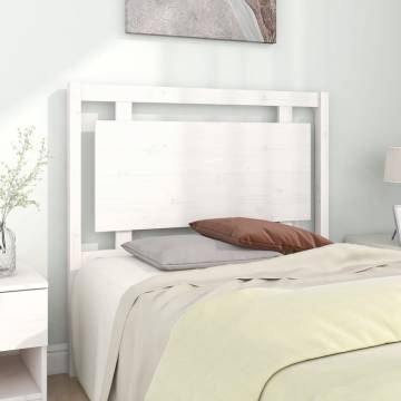 Stylish White Bed Headboard - Solid Pine Wood 105.5x4x100 cm