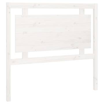 Stylish White Bed Headboard - Solid Pine Wood 105.5x4x100 cm