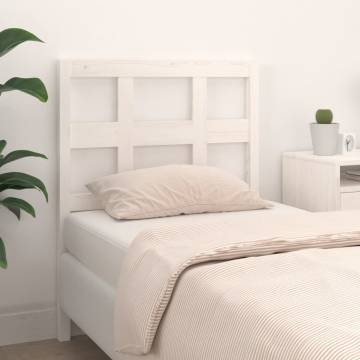 White Solid Wood Bed Headboard - Stylish & Rustic Design