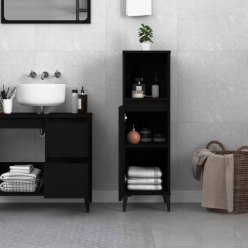 Stylish Black Bathroom Cabinet - 30x30x100 cm | Hipo Market