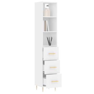 Elegant Highboard White 34.5x34x180 cm - Hipomarket UK