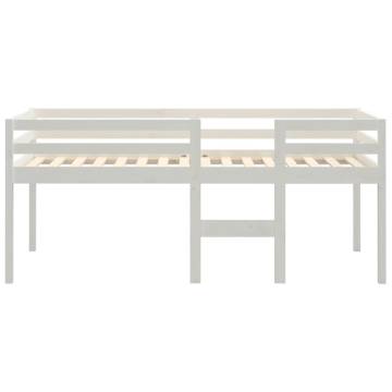 High Sleeper Bed White 75x190 cm - Solid Pine Wood