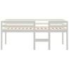 High Sleeper Bed White 75x190 cm - Solid Pine Wood