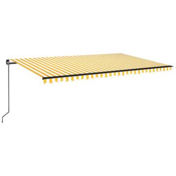 Manual Retractable Awning 500x350 cm - Yellow & White