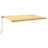 Manual Retractable Awning 500x350 cm - Yellow & White