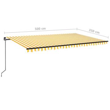 Manual Retractable Awning 500x350 cm - Yellow & White