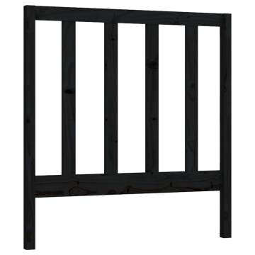 Stylish Black Pine Bed Headboard - 96x4x100 cm