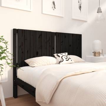 Black Solid Wood Pine Bed Headboard - 145.5x4x100 cm