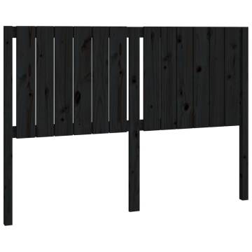 Black Solid Wood Pine Bed Headboard - 145.5x4x100 cm