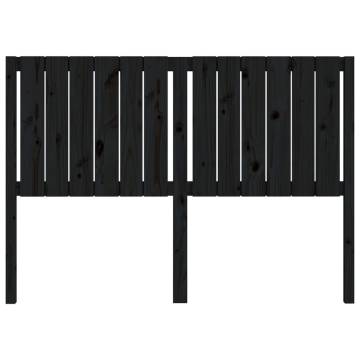 Black Solid Wood Pine Bed Headboard - 145.5x4x100 cm