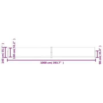 Retractable Side Awning Cream 140x1000 cm - Hipomarket