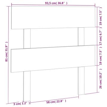 Stylish White Bed Headboard - Solid Pine Wood - 93.5x3x81 cm