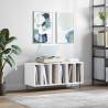 Record Cabinet High Gloss White 100x38x48 cm Engineered Wood Colour high gloss white Quantity in Package 1 