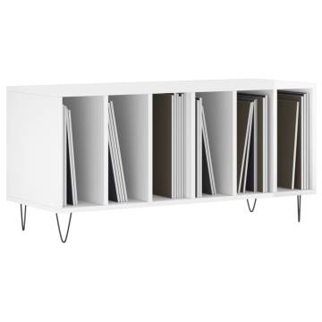 Stylish High Gloss White Record Cabinet - 100x38x48 cm