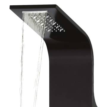 Stylish Black Aluminium Shower Panel Unit - 20x44x130 cm