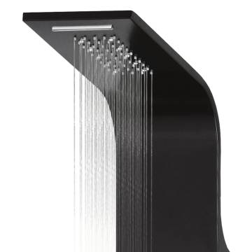 Stylish Black Aluminium Shower Panel Unit - 20x44x130 cm