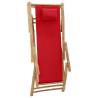 Red Bamboo & Canvas Deck Chair - Height Adjustable Comfort