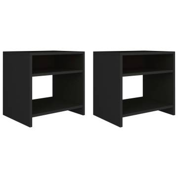 Elegant Black Bedside Cabinets - Set of 2 | Hipomarket UK