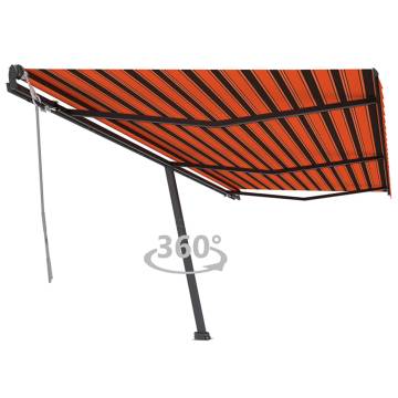 Freestanding Manual Retractable Awning 600x350 cm - Orange/Brown