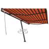 Freestanding Manual Retractable Awning 600x350 cm Orange/Brown Colour multicolour Size 600 x 350 cm Quantity in Package 1 