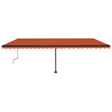 Freestanding Manual Retractable Awning 600x350 cm - Orange/Brown