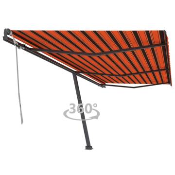 Freestanding Retractable Awning 600x300 cm Orange/Brown