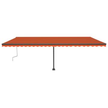 Freestanding Retractable Awning 600x300 cm Orange/Brown