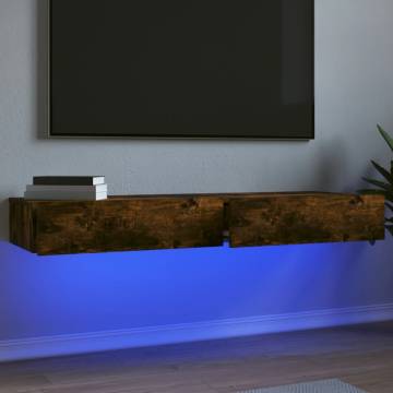 LED TV Cabinets Set in Smoked Oak - Modern Design | HipoMarket