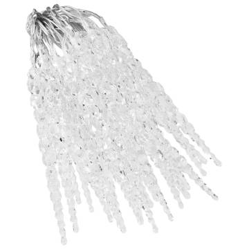 Christmas Icicle Lights - 40pcs Cold White with Remote Control