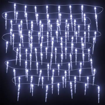 Christmas Icicle Lights - 40pcs Cold White with Remote Control