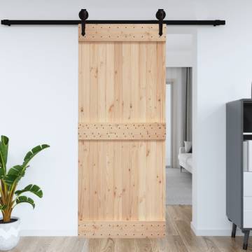 NARVIK Solid Pine Wood Door - 95x210 cm - Hipomarket