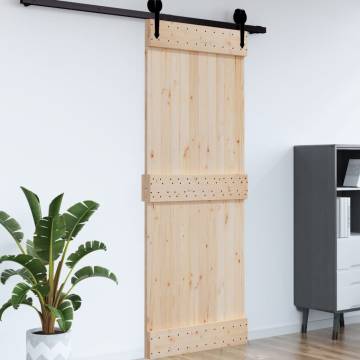 NARVIK Solid Pine Wood Door - 95x210 cm - Hipomarket