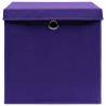 Purple Storage Boxes with Lids - 4 pcs | 32x32x32 cm