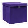 Purple Storage Boxes with Lids - 4 pcs | 32x32x32 cm