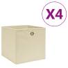 Storage Boxes 4 pcs Non-woven Fabric 28x28x28 cm Cream Colour cream Quantity in Package 4 Number of 1 