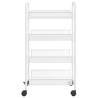 4-Tier Kitchen Trolley White - Space-Saving & Durable