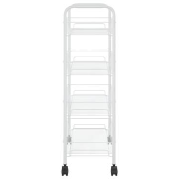 4-Tier Kitchen Trolley White - Space-Saving & Durable