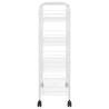 4-Tier Kitchen Trolley White - Space-Saving & Durable