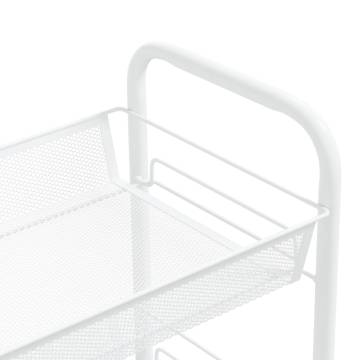 4-Tier Kitchen Trolley White - Space-Saving & Durable