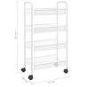 4-Tier Kitchen Trolley White - Space-Saving & Durable