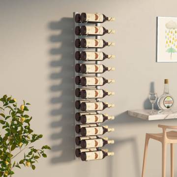 Wall Mounted Wine Rack for 24 Bottles - White Iron