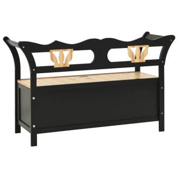 Bench Black 107x45x75.5 cm - Solid Wood Fir | Hipo Market