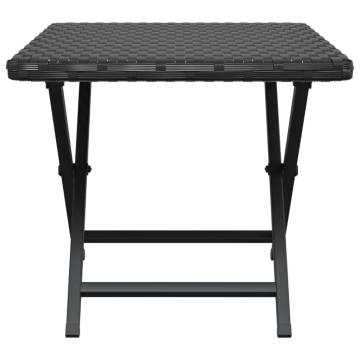 Folding Table Black 45x35x32 cm - Durable Poly Rattan