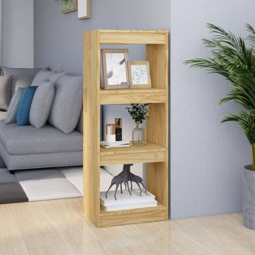 Stylish Book Cabinet & Room Divider - Solid Pinewood